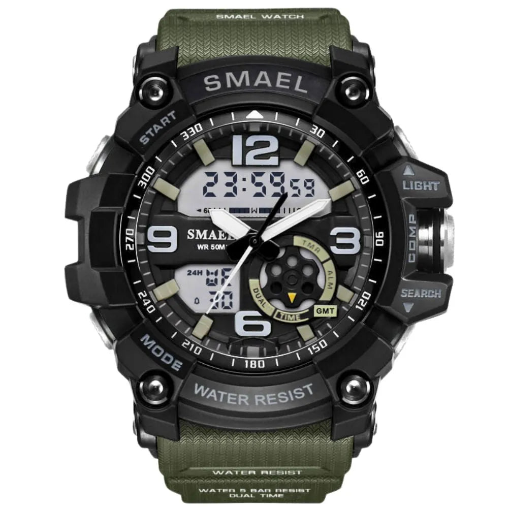 Smael 1617 Army Green Multifunction Sports Watch