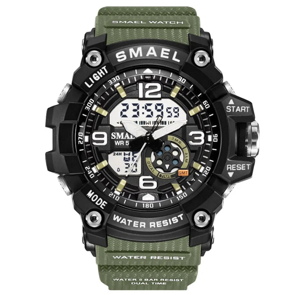 Smael 1808 Army Green Multifunction Watch