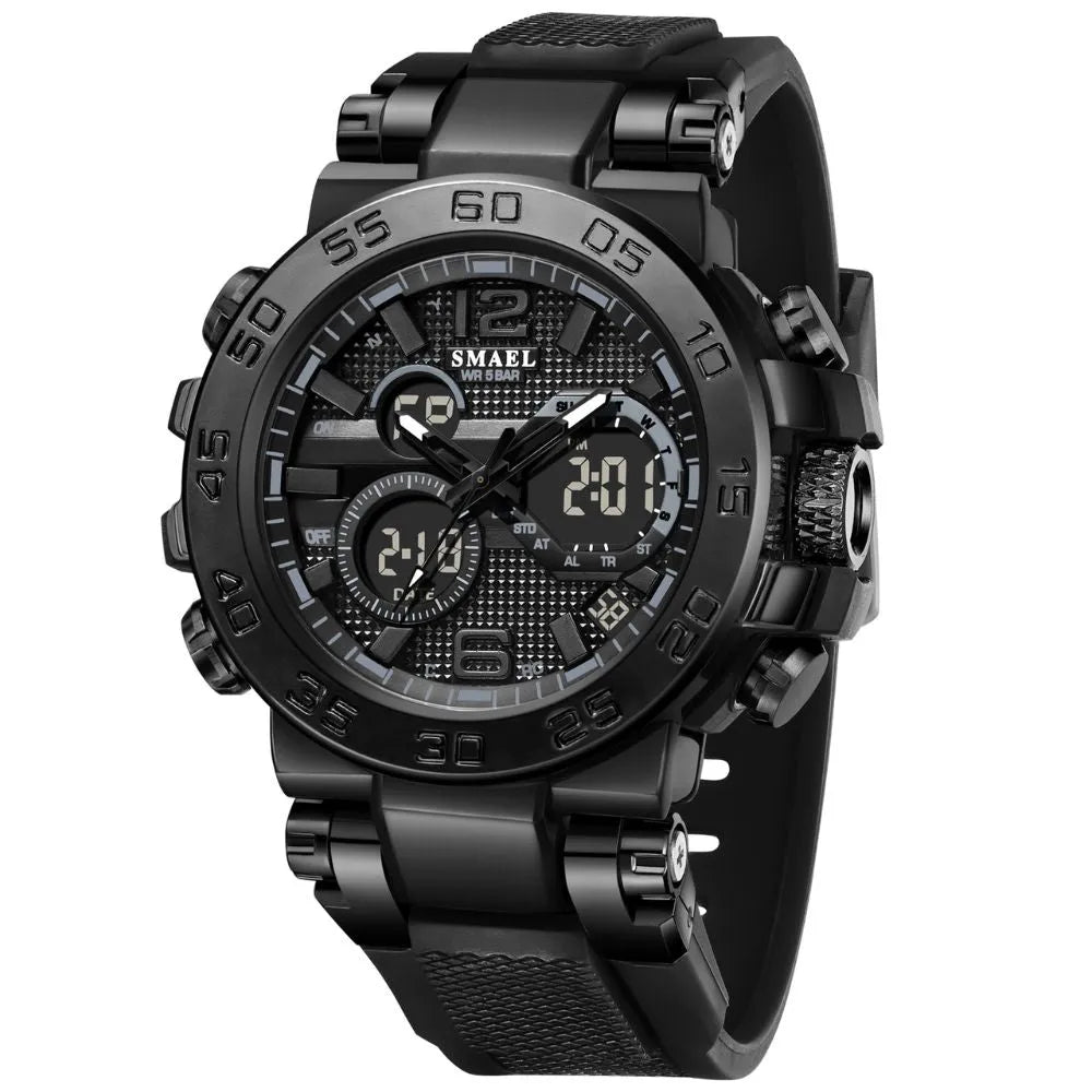 Smael 8106 Dual Display Watch - Black