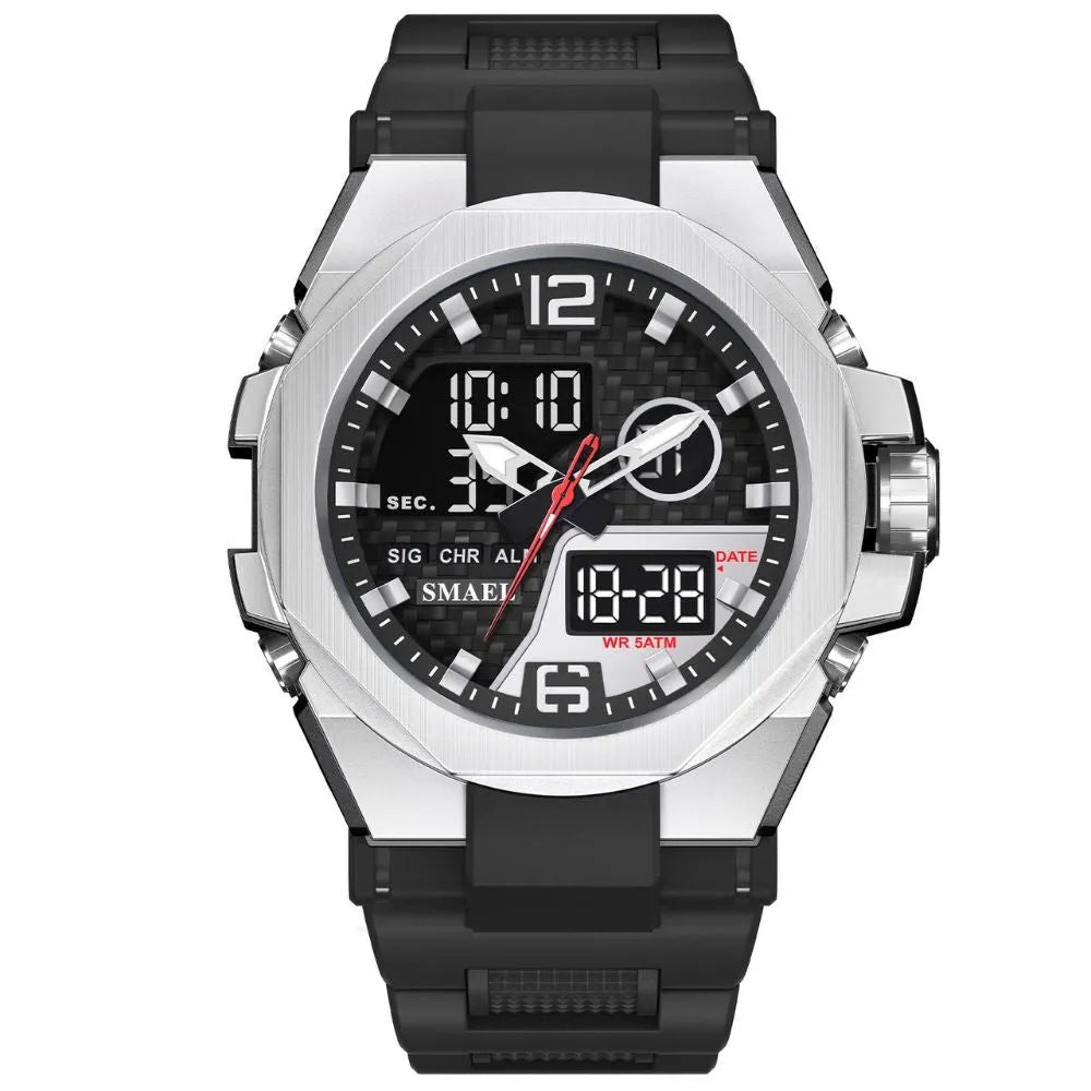 Smael 8103 Dual Time Watch - Black