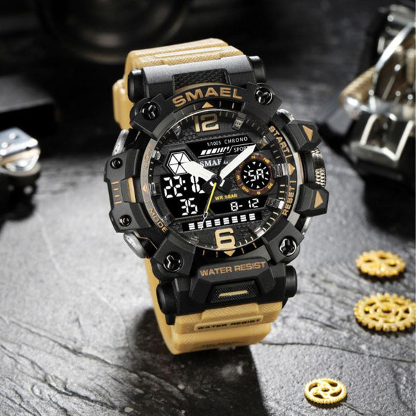 Cheap SMAEL Military Watches Men Sport Watch New 50M Waterproof Wristwatch  Stopwatch Alarm LED Light Digital Watches 8040 Men's Sports Watch | Joom