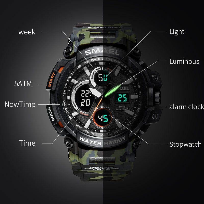 Smael Camouflage Khaki Chronograph Watch - Smael South Africa